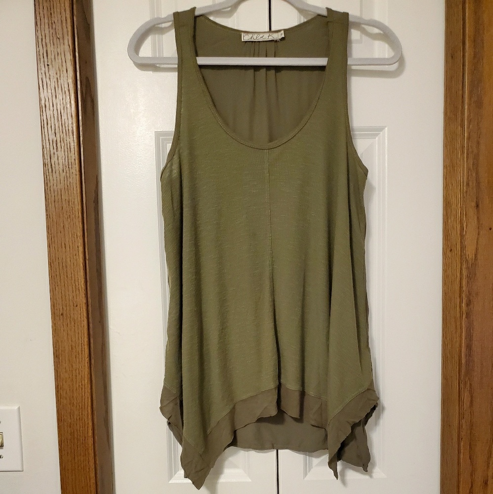 Chloe k olive green tunic tank